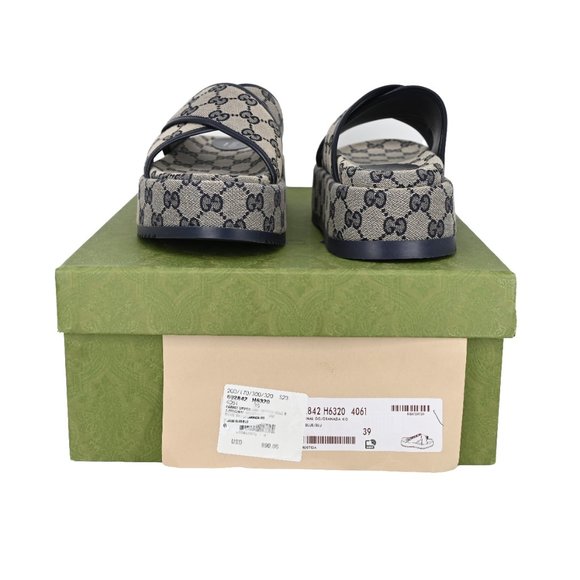 Gucci GG Criss Cross Platform Slide Sandals - Picture 6 of 10